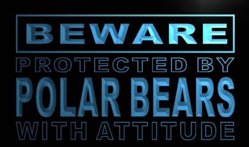 Beware Polar Bears Neon Light Sign